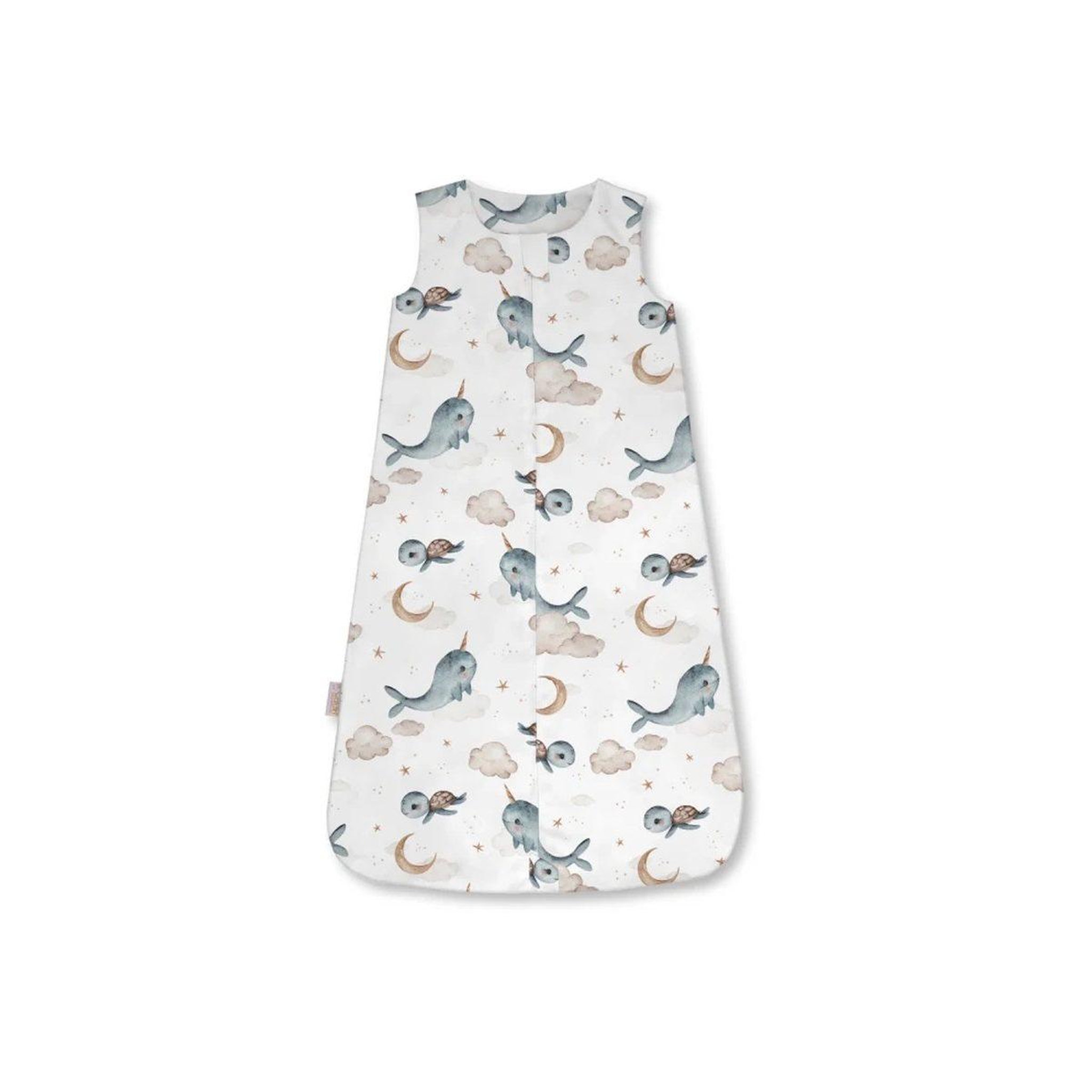 WALDIN Gigoteuse en bambou 50 × 90 cm 0,5 TOG - taille M - motif baleine, blanc
