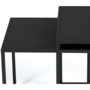 Voir la diapositive 3 : ID MARKET Lot de 2 tables basses gigognes DAVIS 40/45 en métal noir mat design industriel