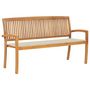 Voir la diapositive 1 : VIDAXL Banc de jardin empilable et coussin 159 cm Bois de teck massif