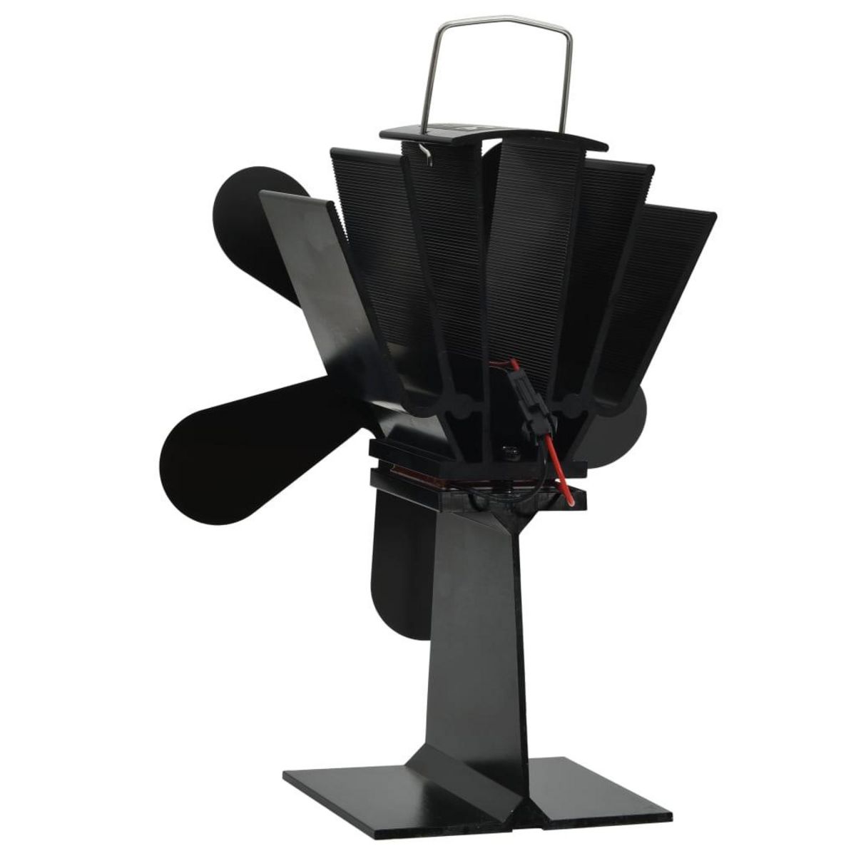 VIDAXL Ventilateur de poele alimente par chaleur 5 pales Noir
