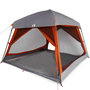 Voir la diapositive 2 : VIDAXL Tente de cabine familiale 6 personnes gris orange impermeable