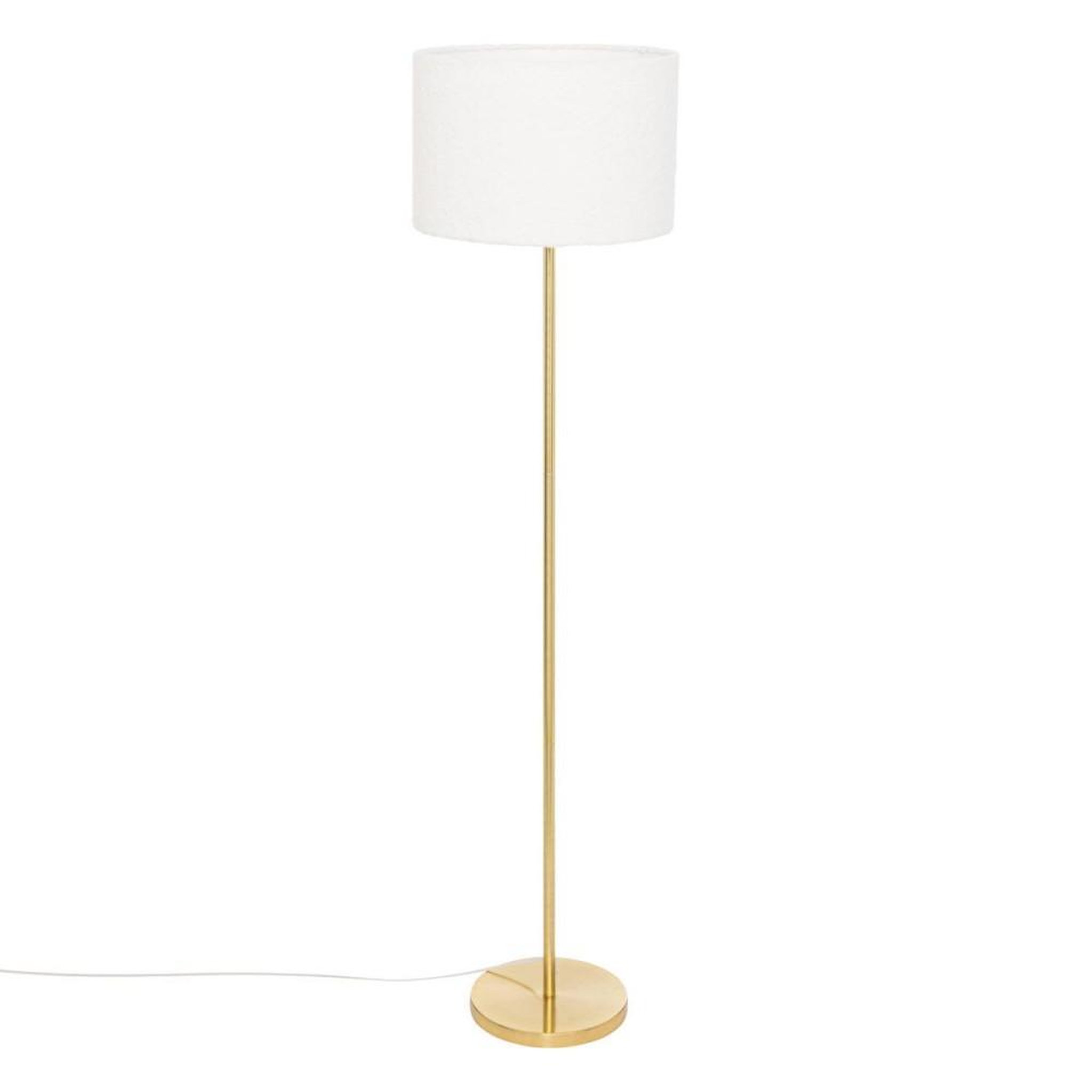 ATMOSPHERA Lampadaire doré 150cm avec abat jour bouclette