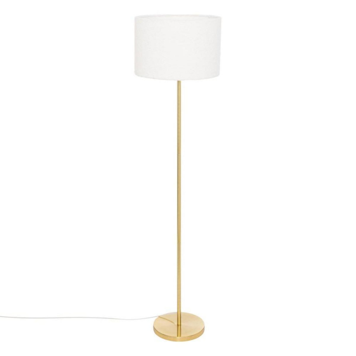 ATMOSPHERA Lampadaire doré 150cm avec abat jour bouclette