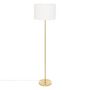 Voir la diapositive 1 : ATMOSPHERA Lampadaire doré 150cm avec abat jour bouclette