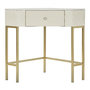 Voir la diapositive 2 : Paris Prix Console d'Angle Effet Marbre  Sharon  84cm Blanc & Or