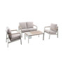 Voir la diapositive 1 : JARDIDECO Salon de jardin alu Nouma Beige - 4 places - Jardideco