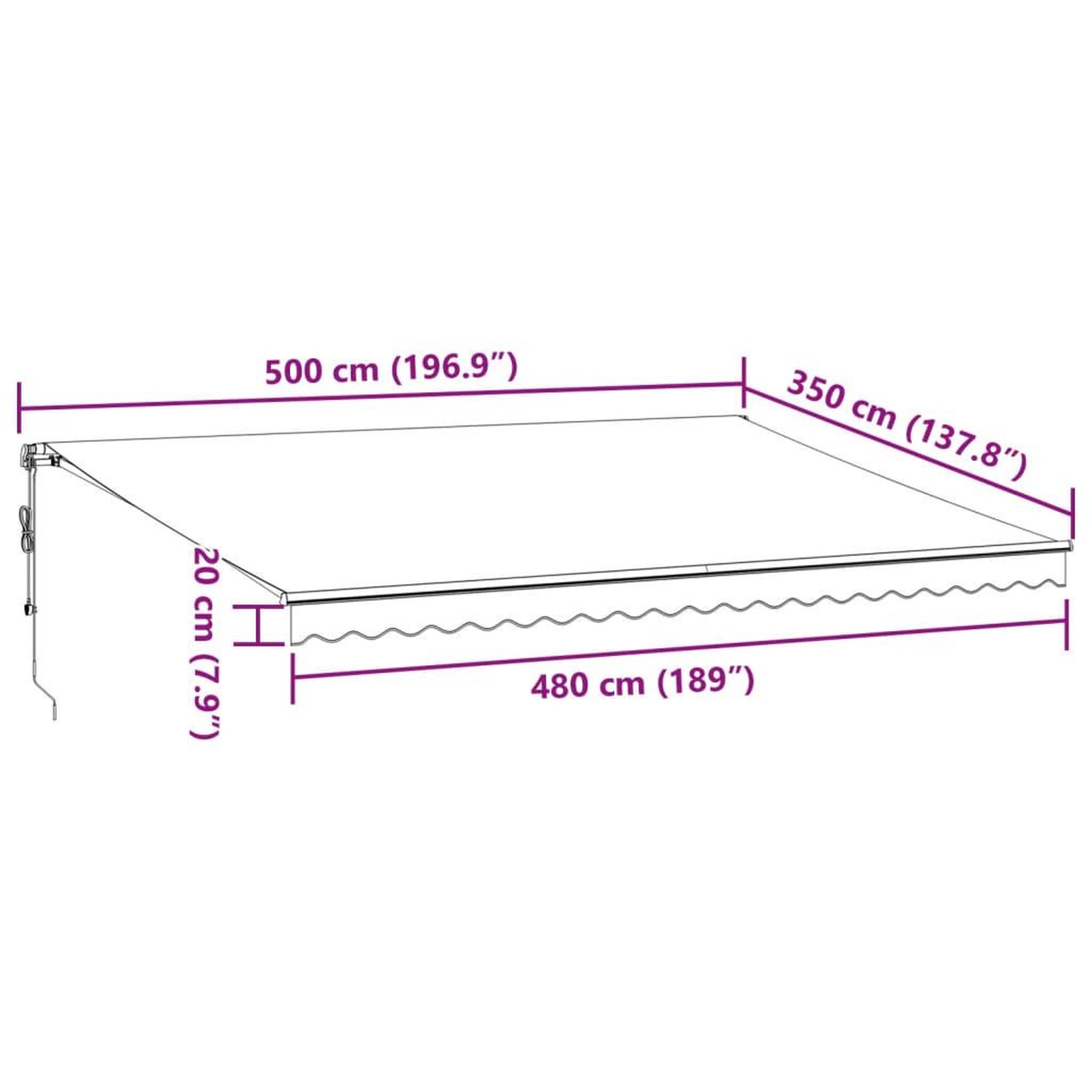 Voir la diapositive 6 : VIDAXL Auvent retractable automatique marron 500x350 cm