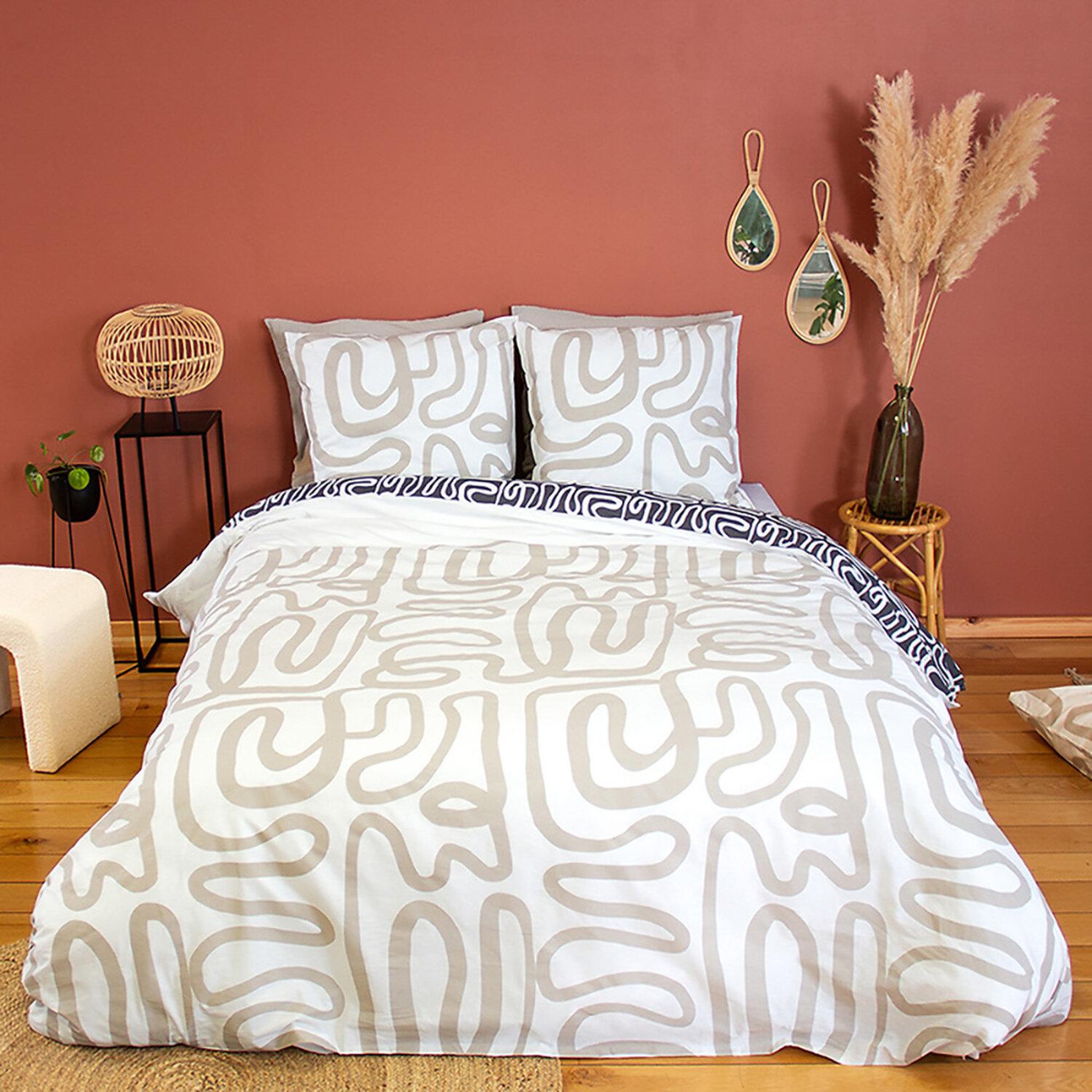 Voir la diapositive 1 : Home collection Parure de couette 2 pcs 100% coton 52 fils, sidnie