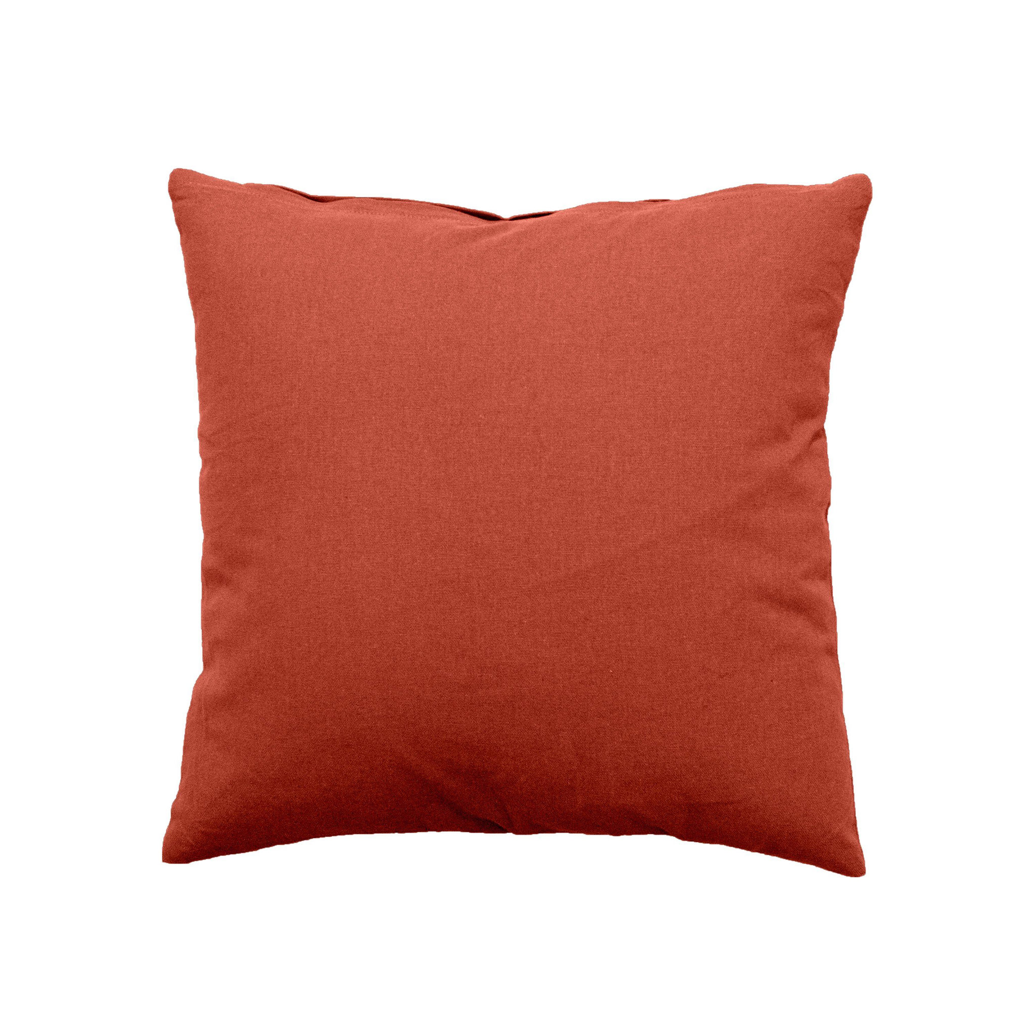 TOILINUX Petit coussin déhoussable panama - 40 x 40 cm - marron chocolat fondu