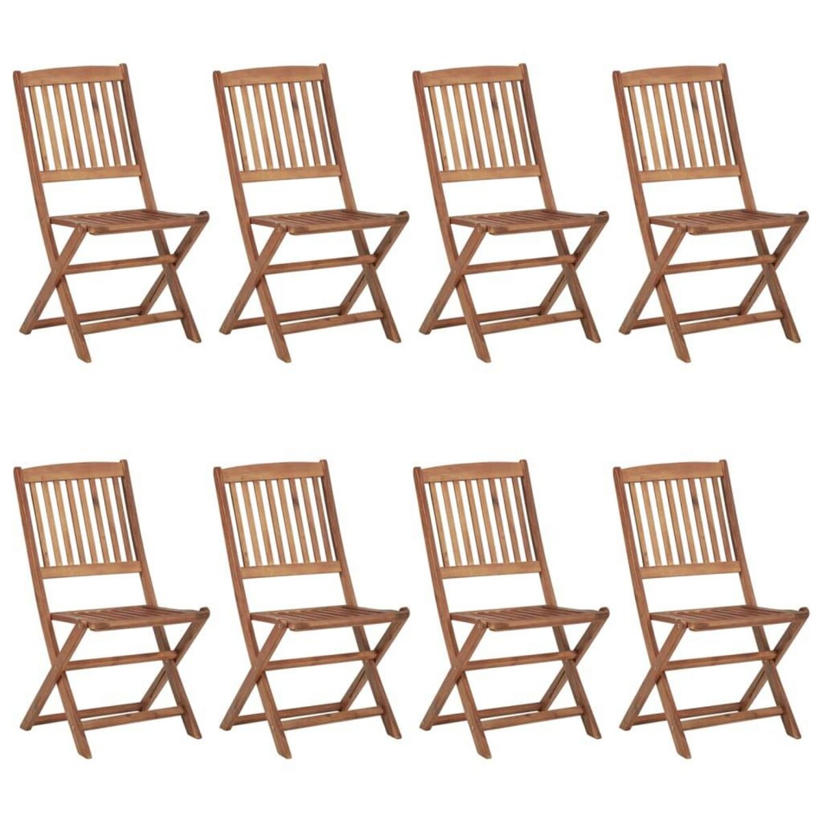 VIDAXL Chaises pliables de jardin lot de 8 avec coussins Bois d'acacia