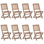 Voir la diapositive 2 : VIDAXL Chaises pliables de jardin lot de 8 avec coussins Bois d'acacia