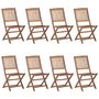 Voir la diapositive 2 : VIDAXL Chaises pliables de jardin lot de 8 avec coussins Bois d'acacia