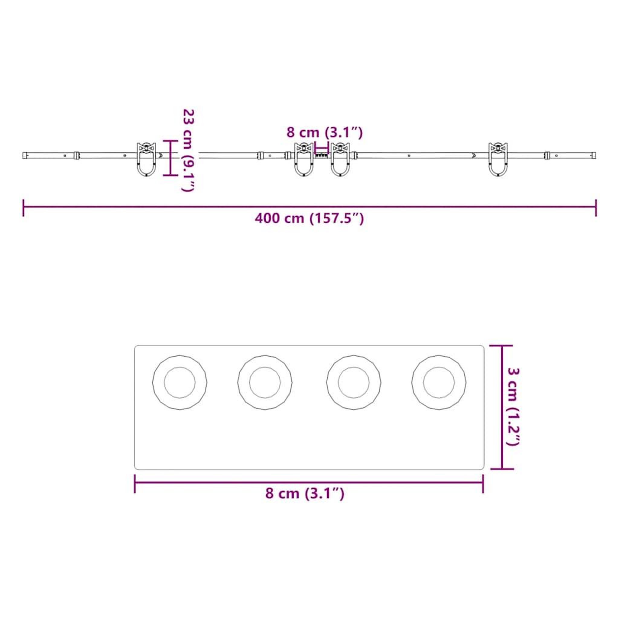 Voir la diapositive 6 : VIDAXL Kit de quincaillerie de porte coulissante 400 cm acier noir