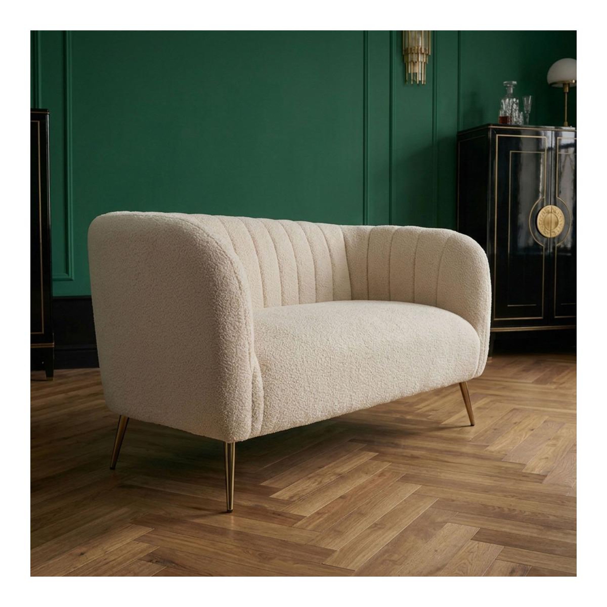 Voir la diapositive 6 : Paris Prix Canapé 2 places bouclette  reuben  128cm beige