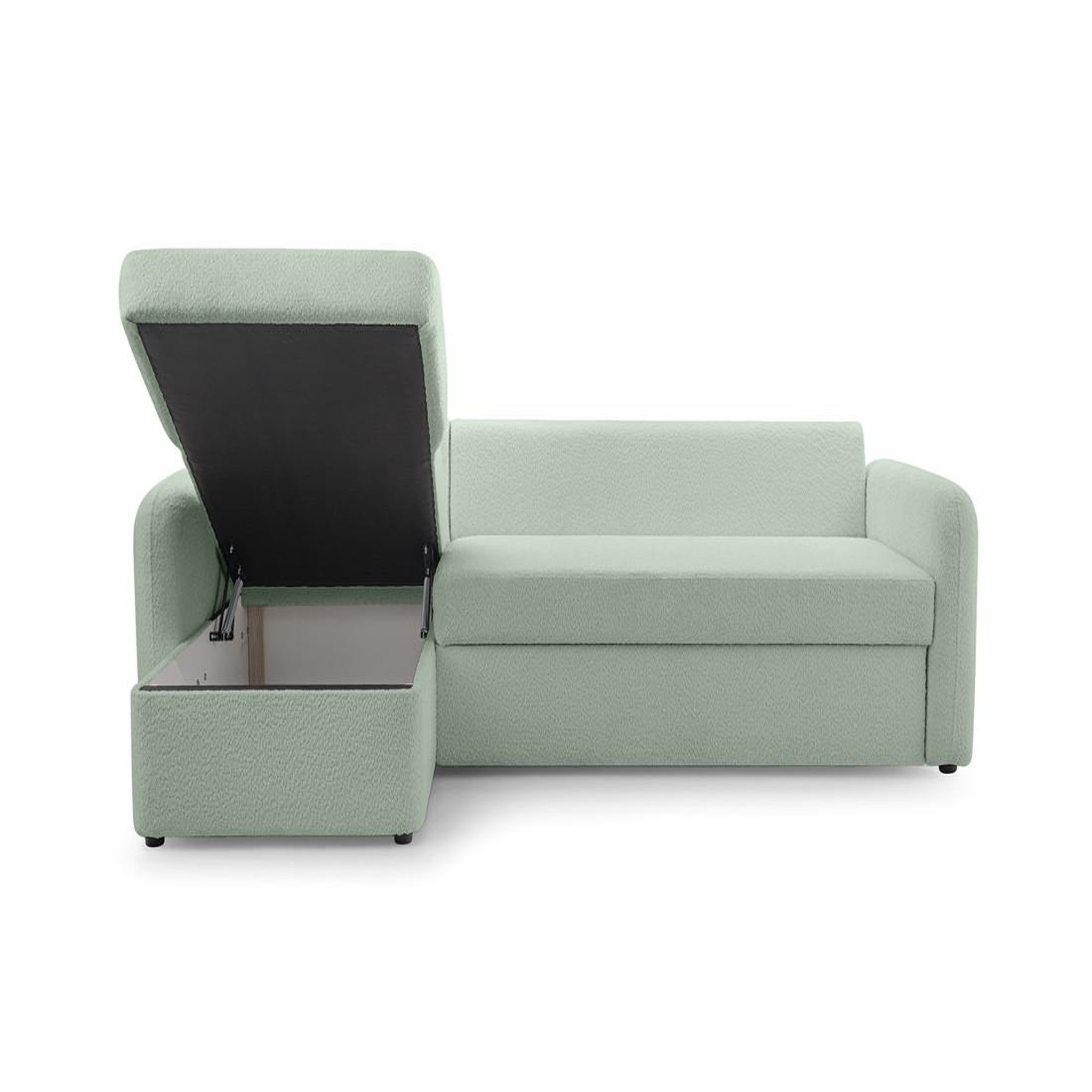 Voir la diapositive 4 : BEST MOBILIER Pocatello - canapé d'angle réversible 4 places - convertible avec coffre - en tissu bouclette