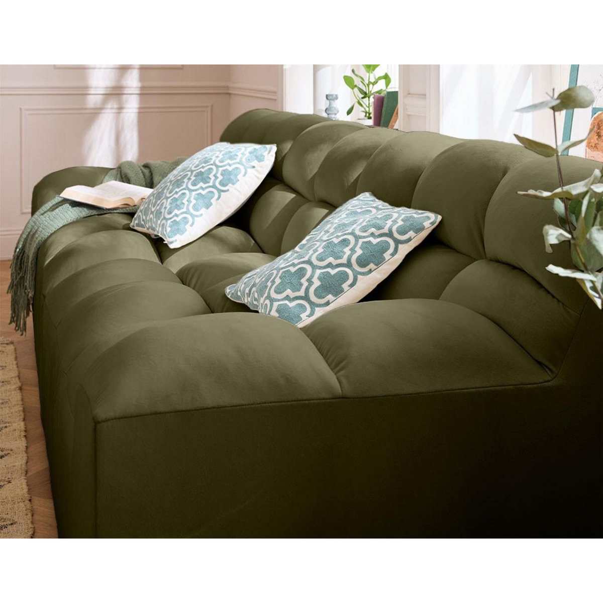 LISA DESIGN Napoli - canapé droit 4 places - en velours