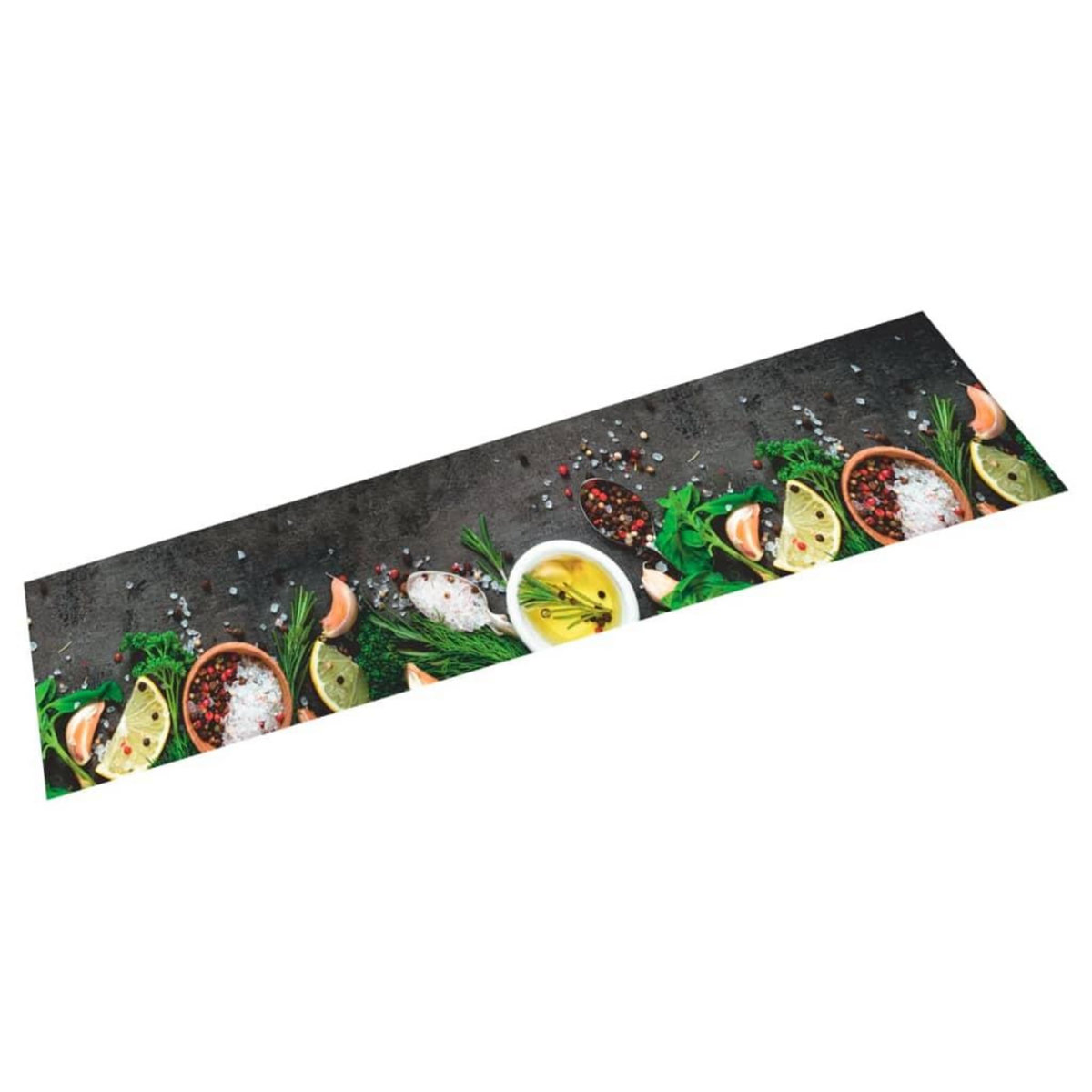 VIDAXL Tapis de cuisine lavable impression d'epices 60x300 cm velours