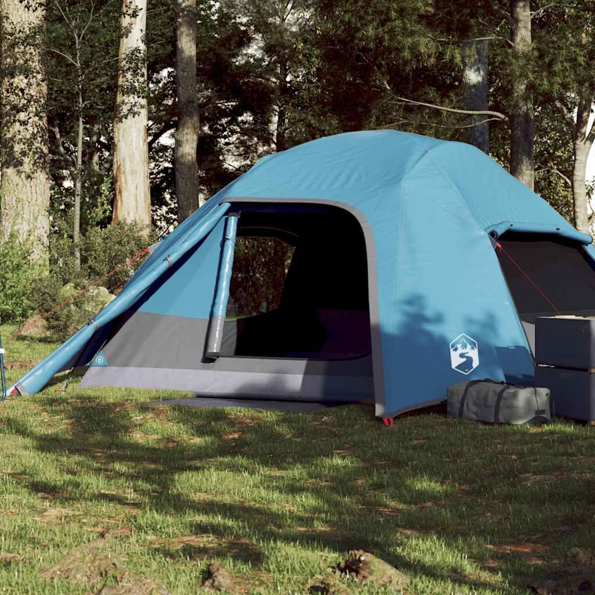 VIDAXL Tente de camping a dome 4 personnes bleu impermeable