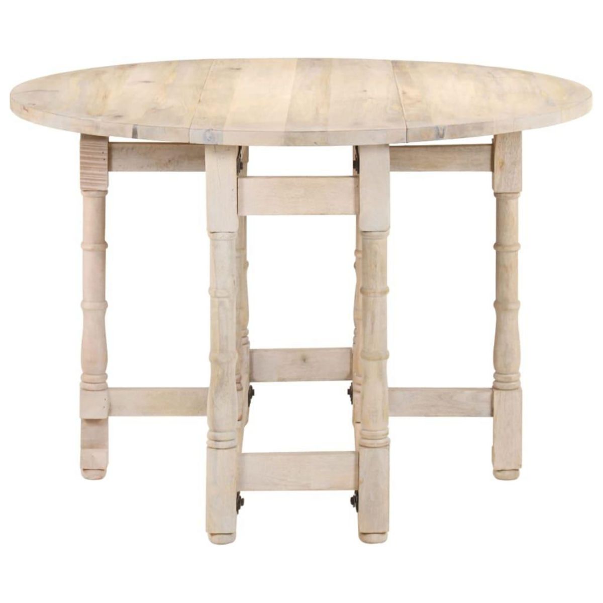 VIDAXL Table a manger Rond 110x76 cm Bois de manguier massif