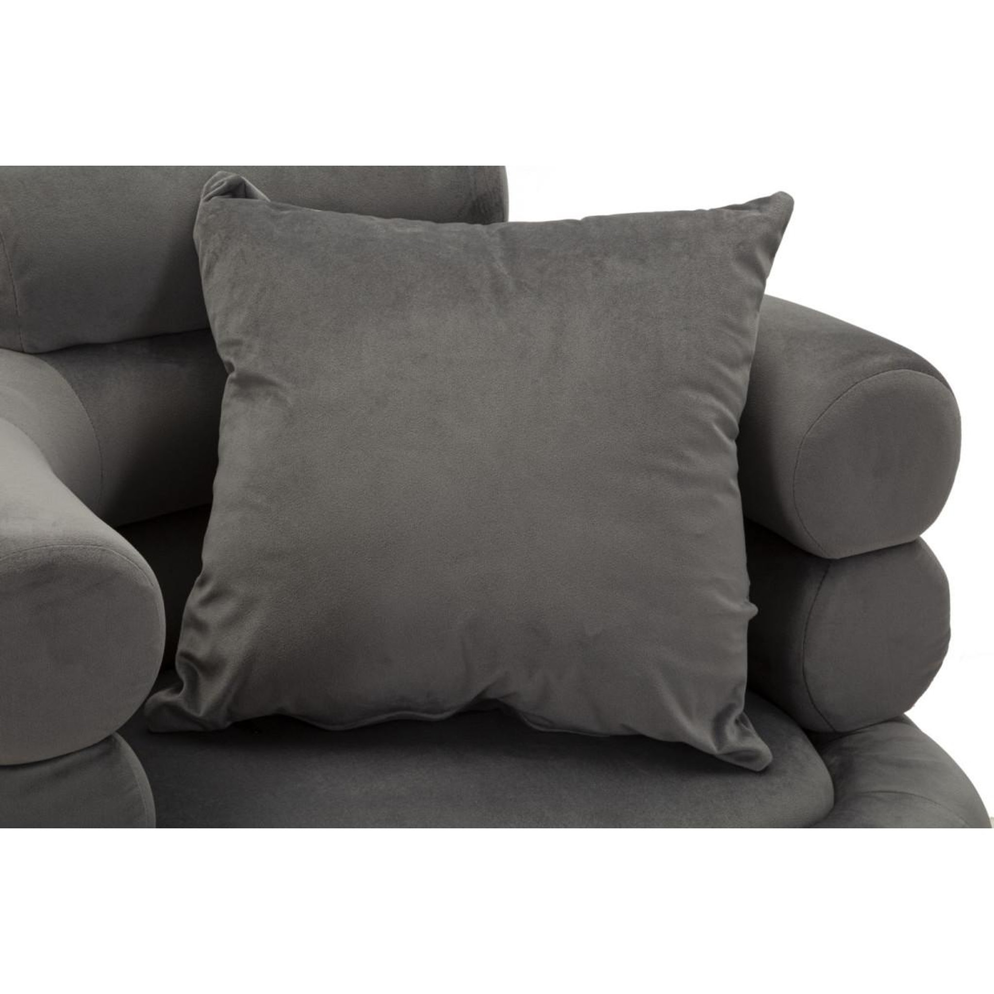 Voir la diapositive 5 : Paris Prix Fauteuil imitation fourrure  soffy+  85cm gris