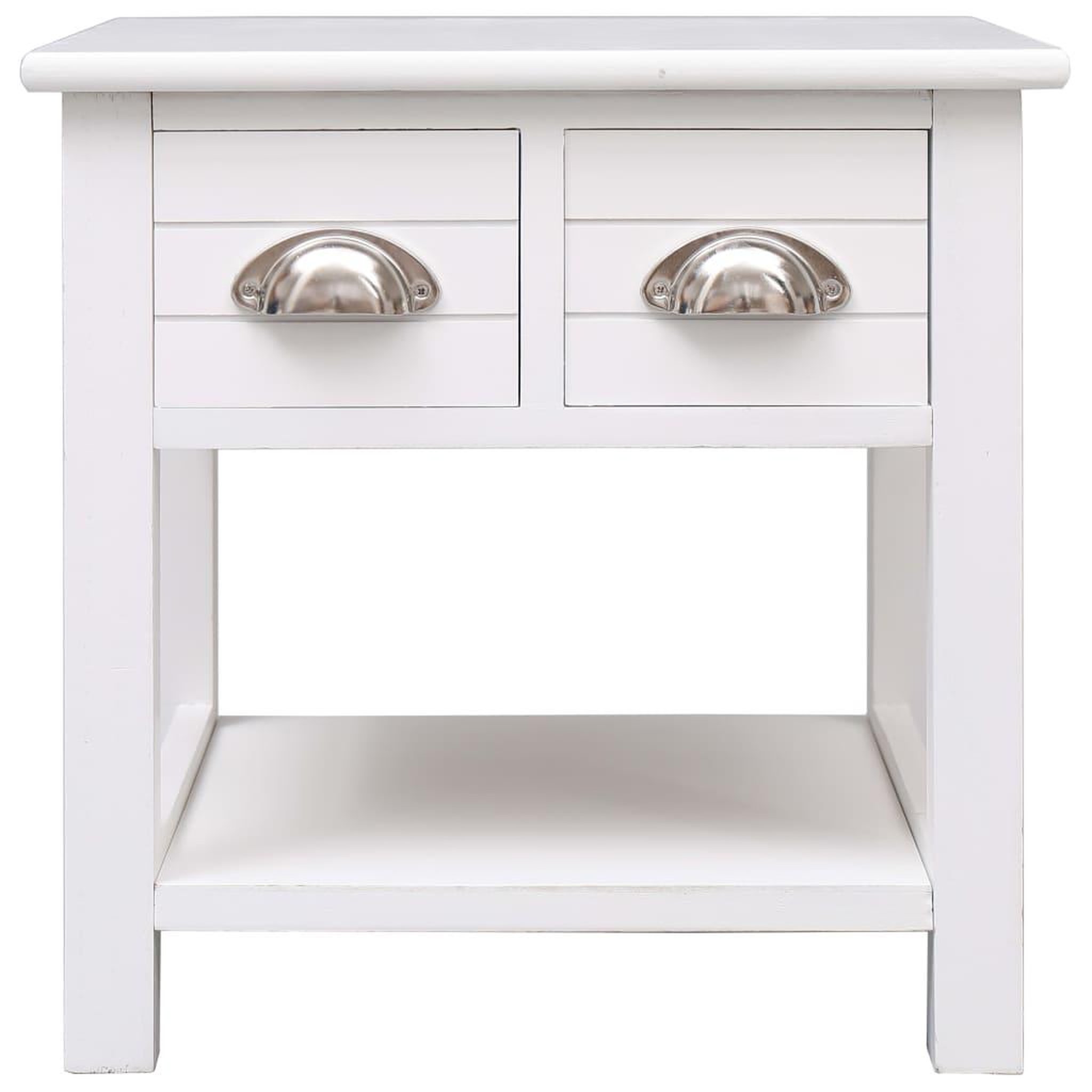 Voir la diapositive 2 : VIDAXL Table d'appoint Blanc 40x40x40 cm Bois de Paulownia