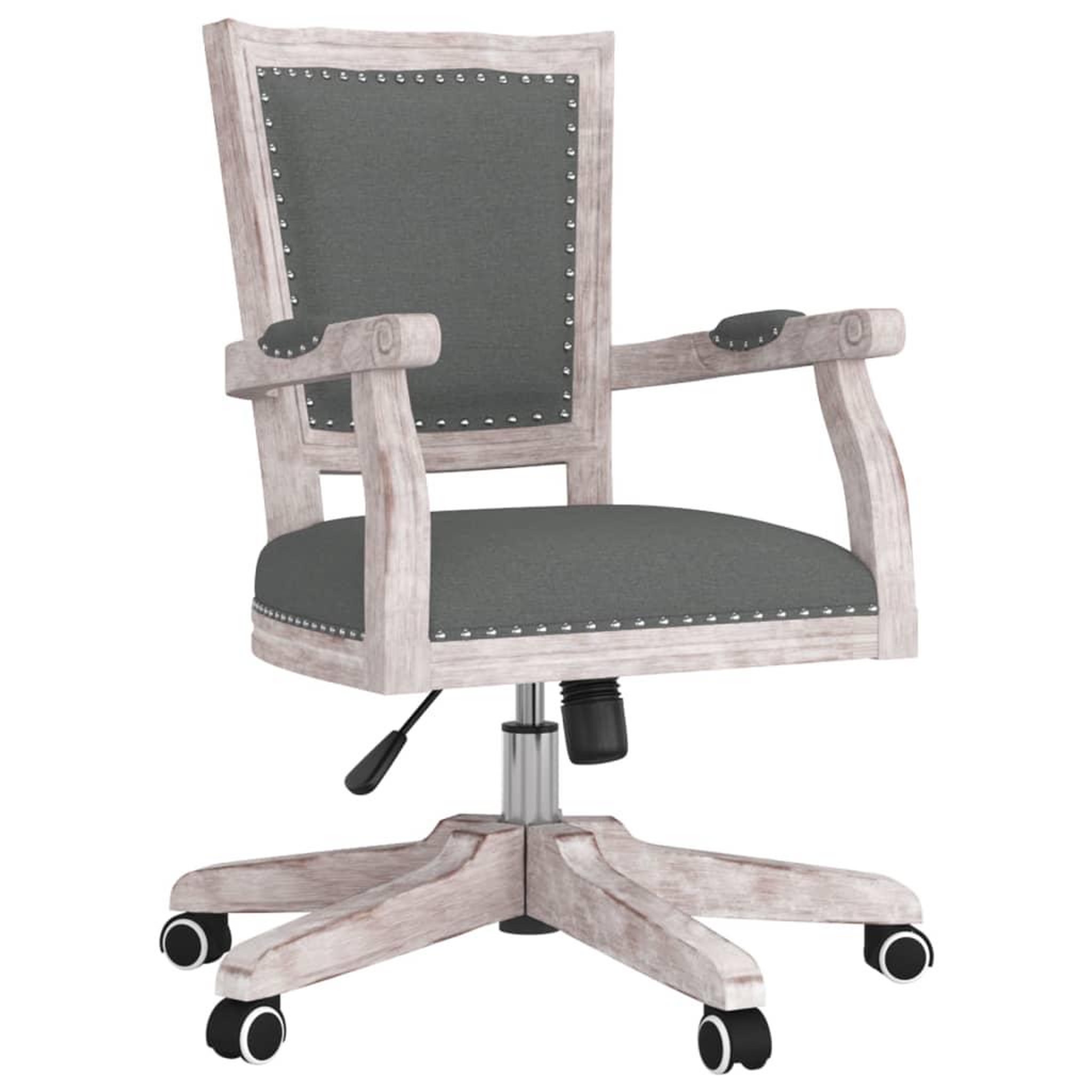 Voir la diapositive 2 : VIDAXL Chaise pivotante de bureau Gris fonce Tissu