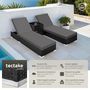 Voir la diapositive 2 : tectake Lot de 2 bains de soleil design luxueux avec cadre en aluminium noir