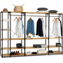 Voir la diapositive 1 : ID MARKET Dressing modulable XXL grande capacité L. 250 cm DETROIT design industriel