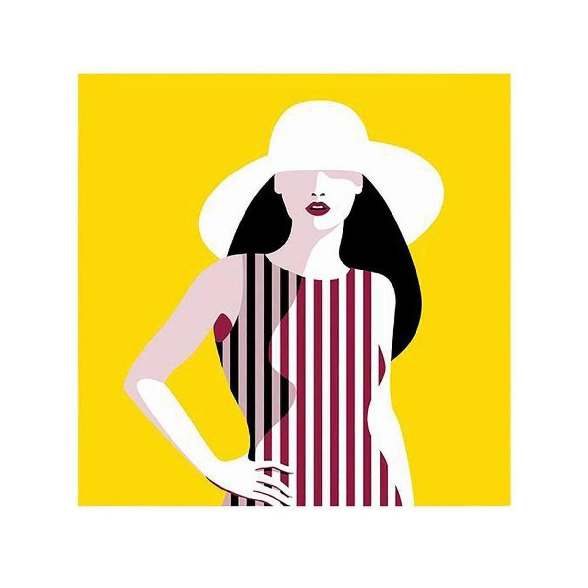 OSTARIA Ensemble de 4 tableaux sur toile imprimée 28x28 cm Baigneuse