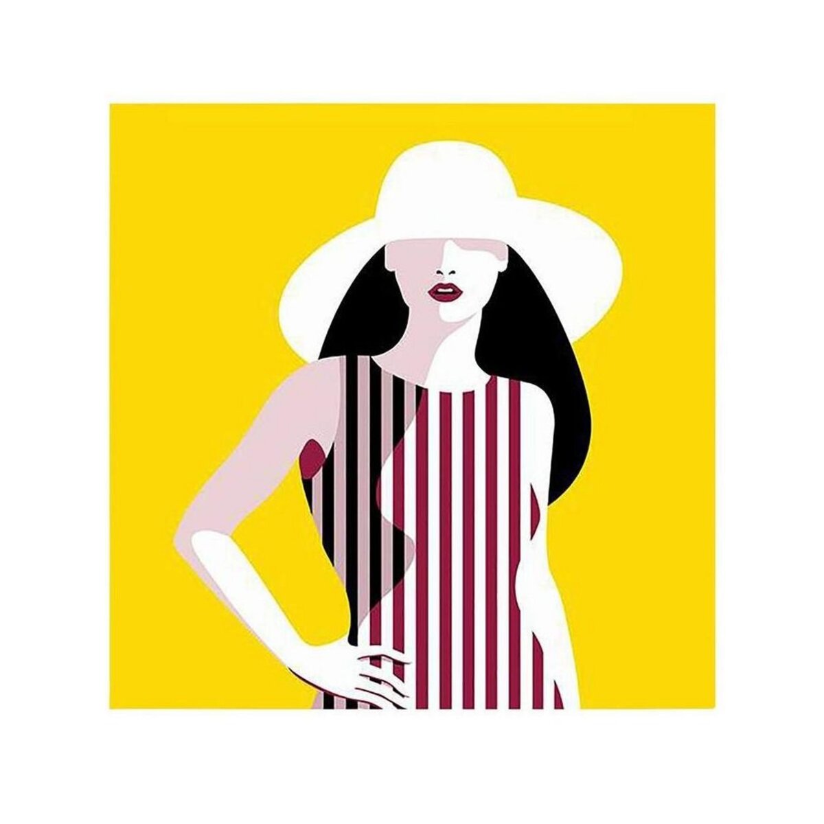 OSTARIA Ensemble de 4 tableaux sur toile imprimée 28x28 cm Baigneuse