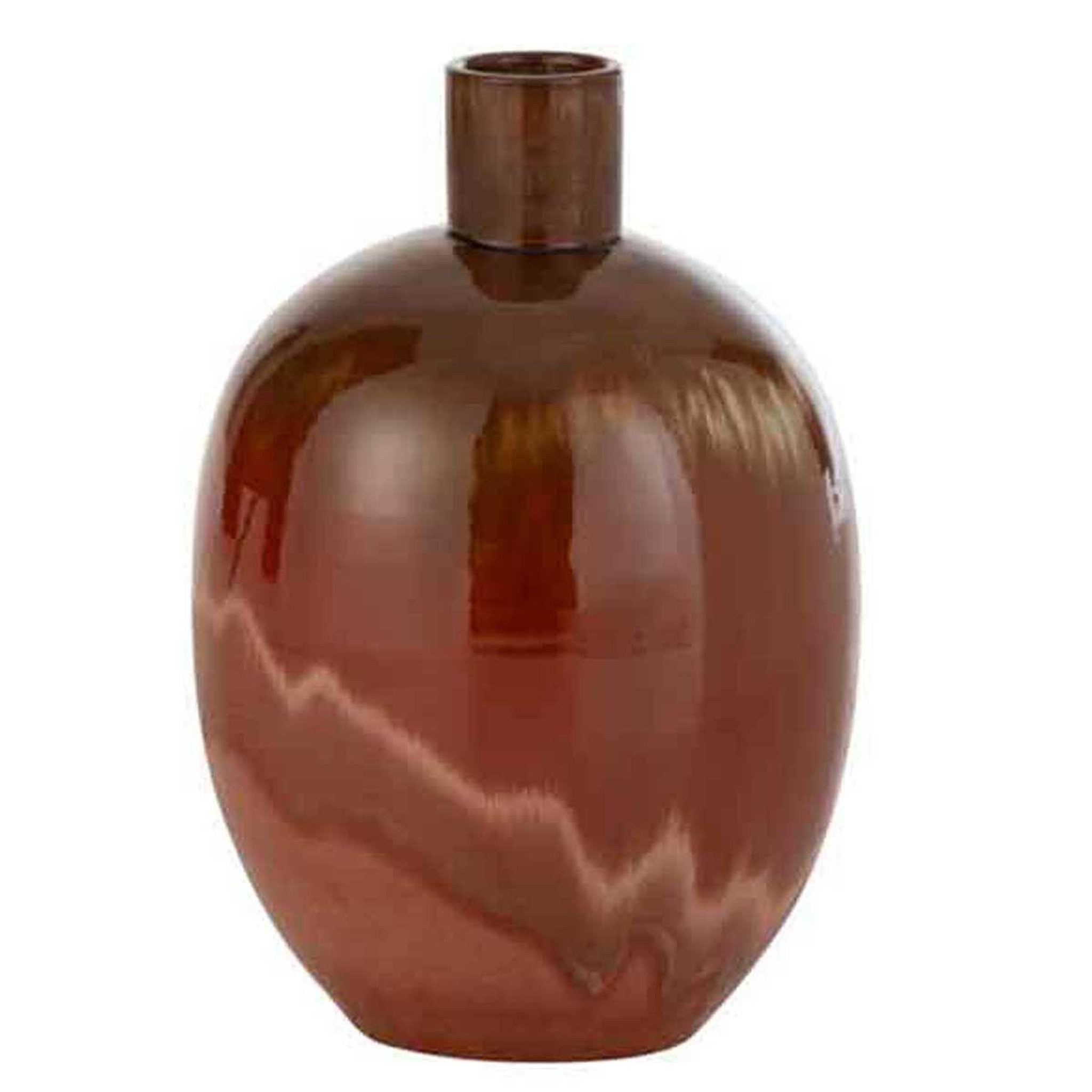 J-LINE Vase ovale en céramique  aline  34cm rouge