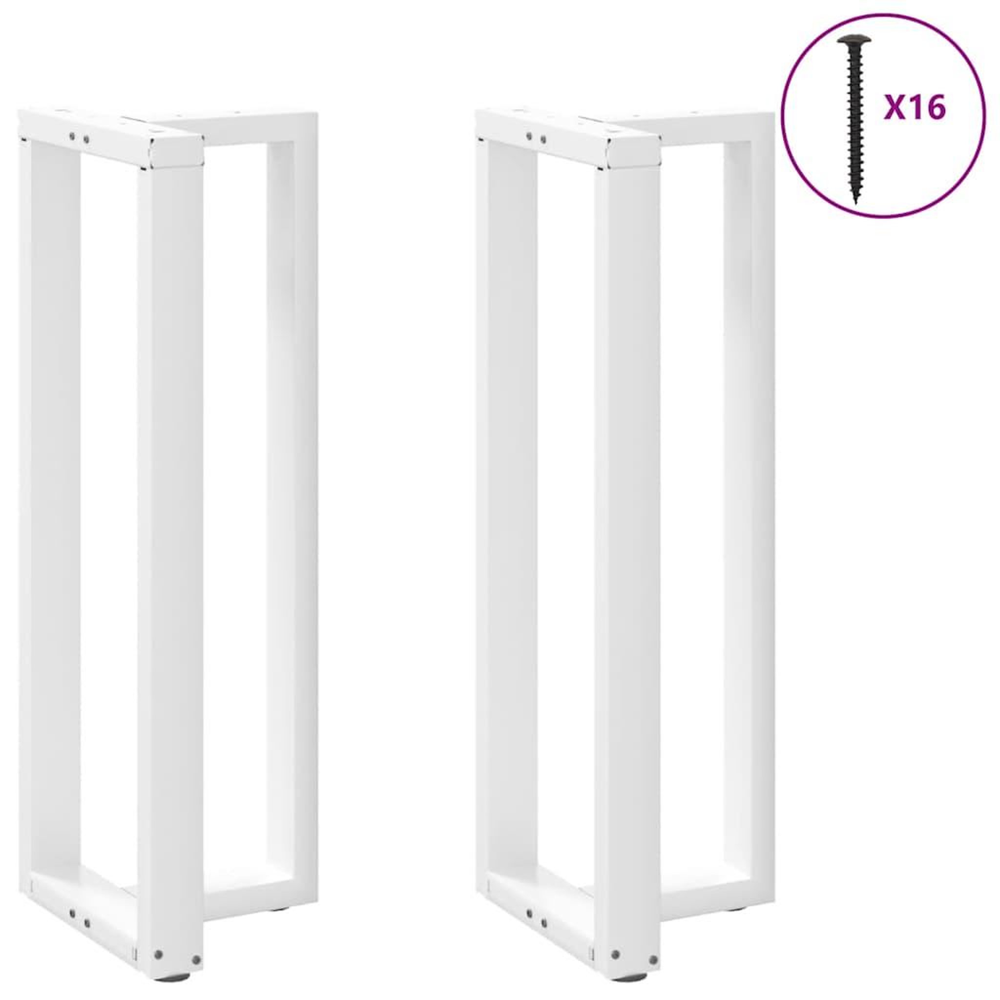 Voir la diapositive 3 : VIDAXL Pieds de table de bar forme de T 2 pcs blanc 50x35x(110-111) cm