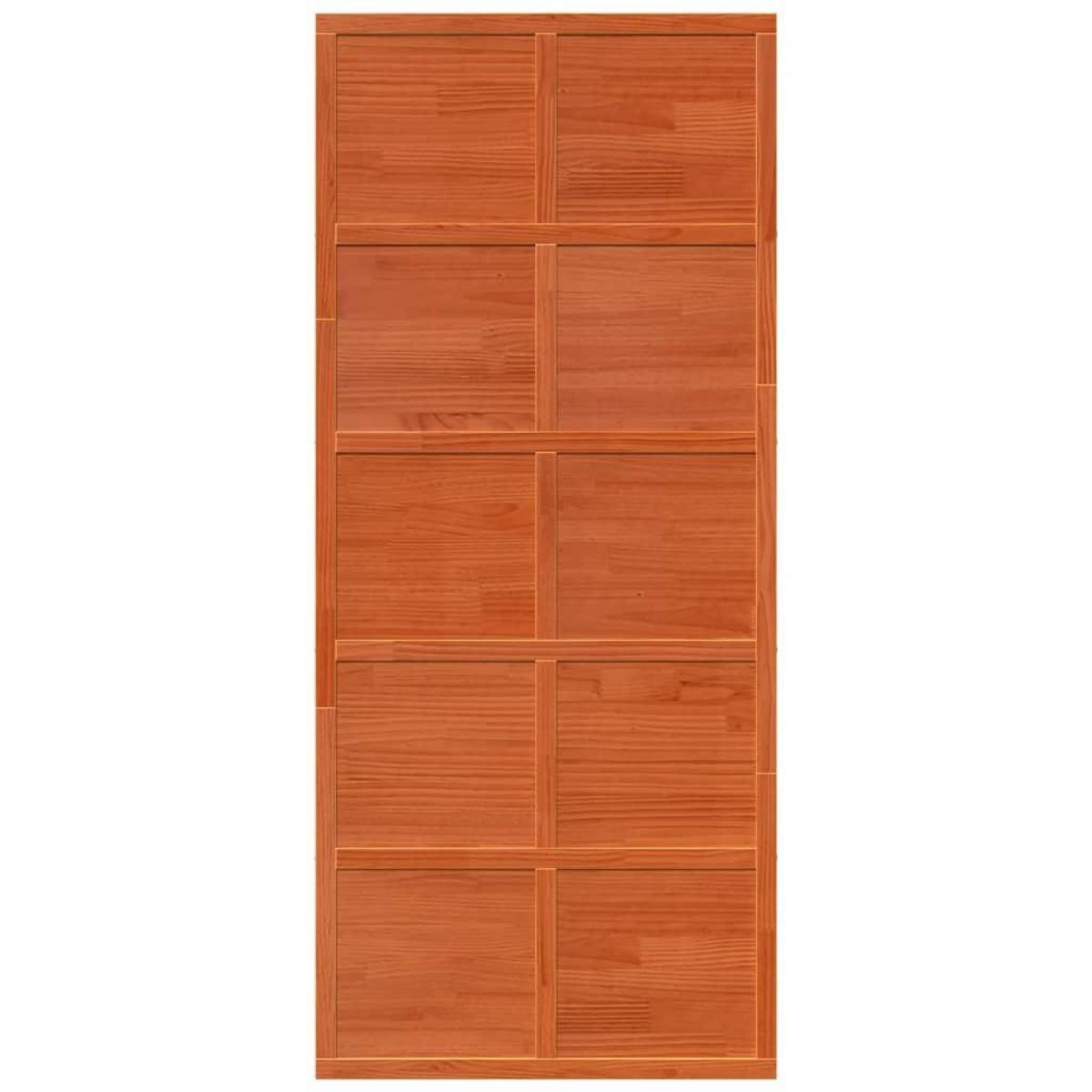 VIDAXL Porte de grange marron cire 90x208 cm bois massif de pin
