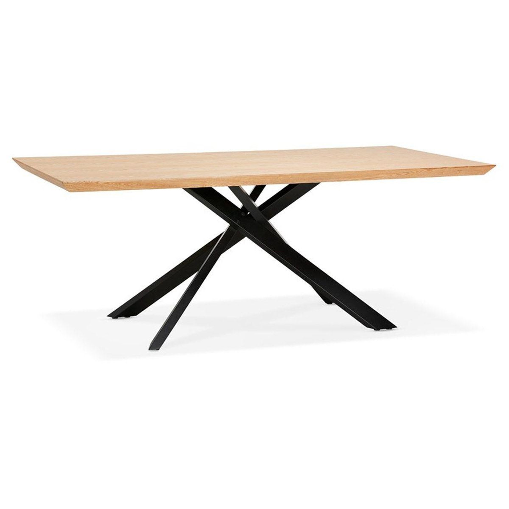 Voir la diapositive 1 : Paris Prix Table à manger en bois  laby  200cm naturel & noir