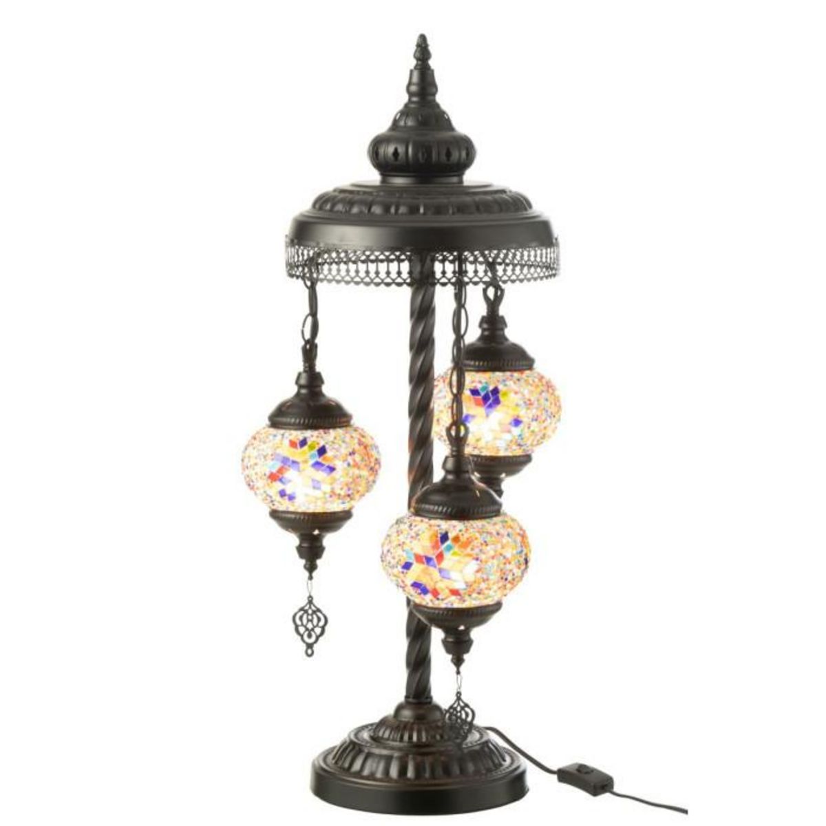 Paris Prix Lampe à Poser Mosaïque 3 Têtes  Neal  78cm Multicolore