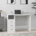 VIDAXL Bureau avec tiroirs Blanc 102x50x76 cm Bois d'ingenierie
