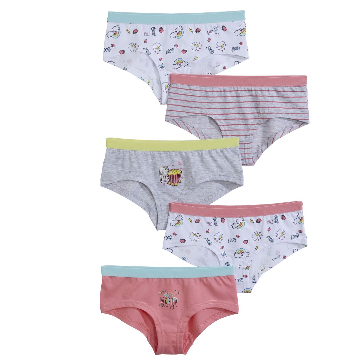 INEXTENSO Lot de 5 shorties fille 