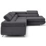 Voir la diapositive 3 : LISA DESIGN Zaria - canapé d'angle droit 5 places convertible avec coffre et têtières en velours côtelé grosses côtes