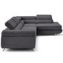 Voir la diapositive 3 : LISA DESIGN Zaria - canapé d'angle droit 5 places convertible avec coffre et têtières en velours côtelé grosses côtes