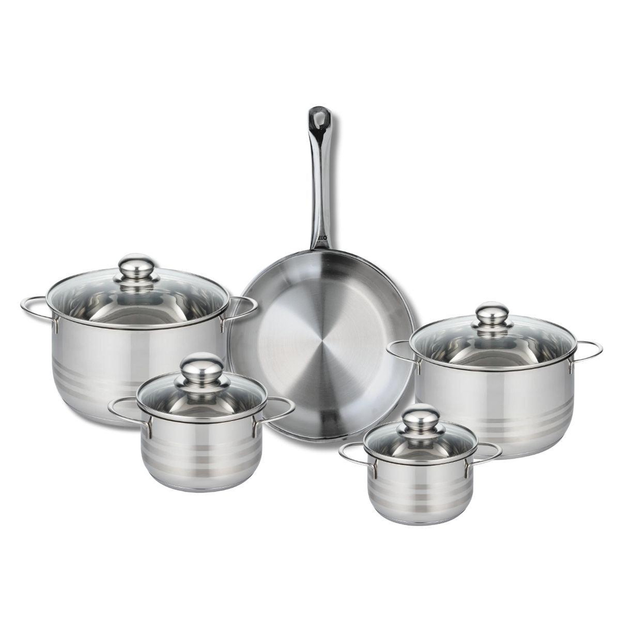 ELO Ensemble de 1 poêle de cuisson 28 cm et 4 faitouts 14, 16, 20 et 24 cm elo profi brillant