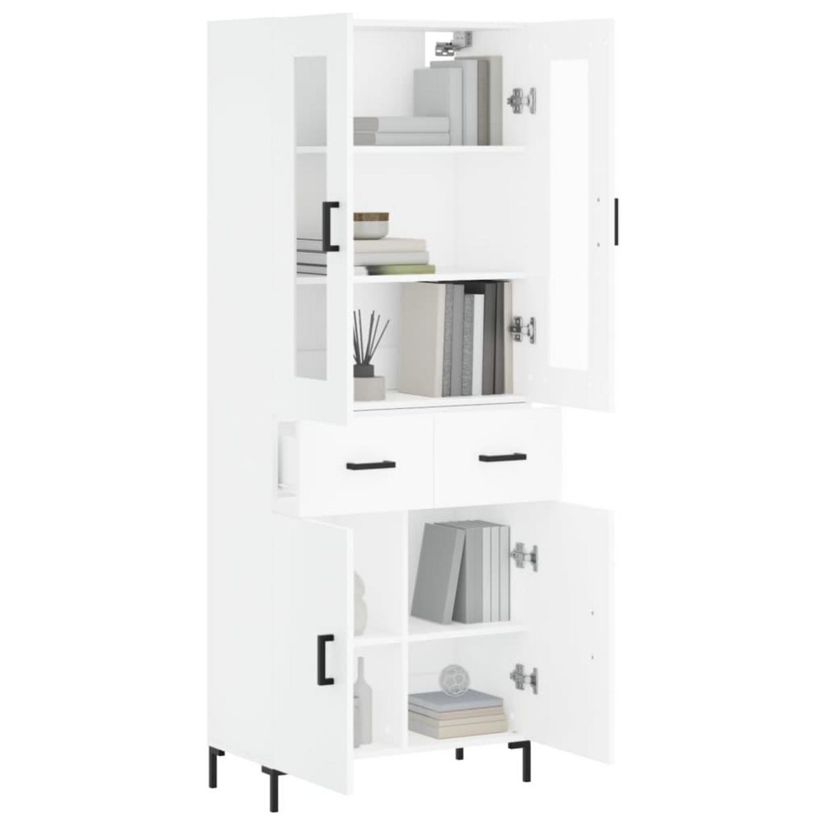 VIDAXL Buffet haut Blanc 69,5x34x180 cm Bois d'ingenierie