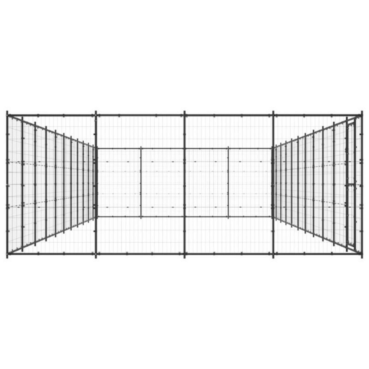 VIDAXL Chenil d extérieur pour chiens Acier 53,24 m²