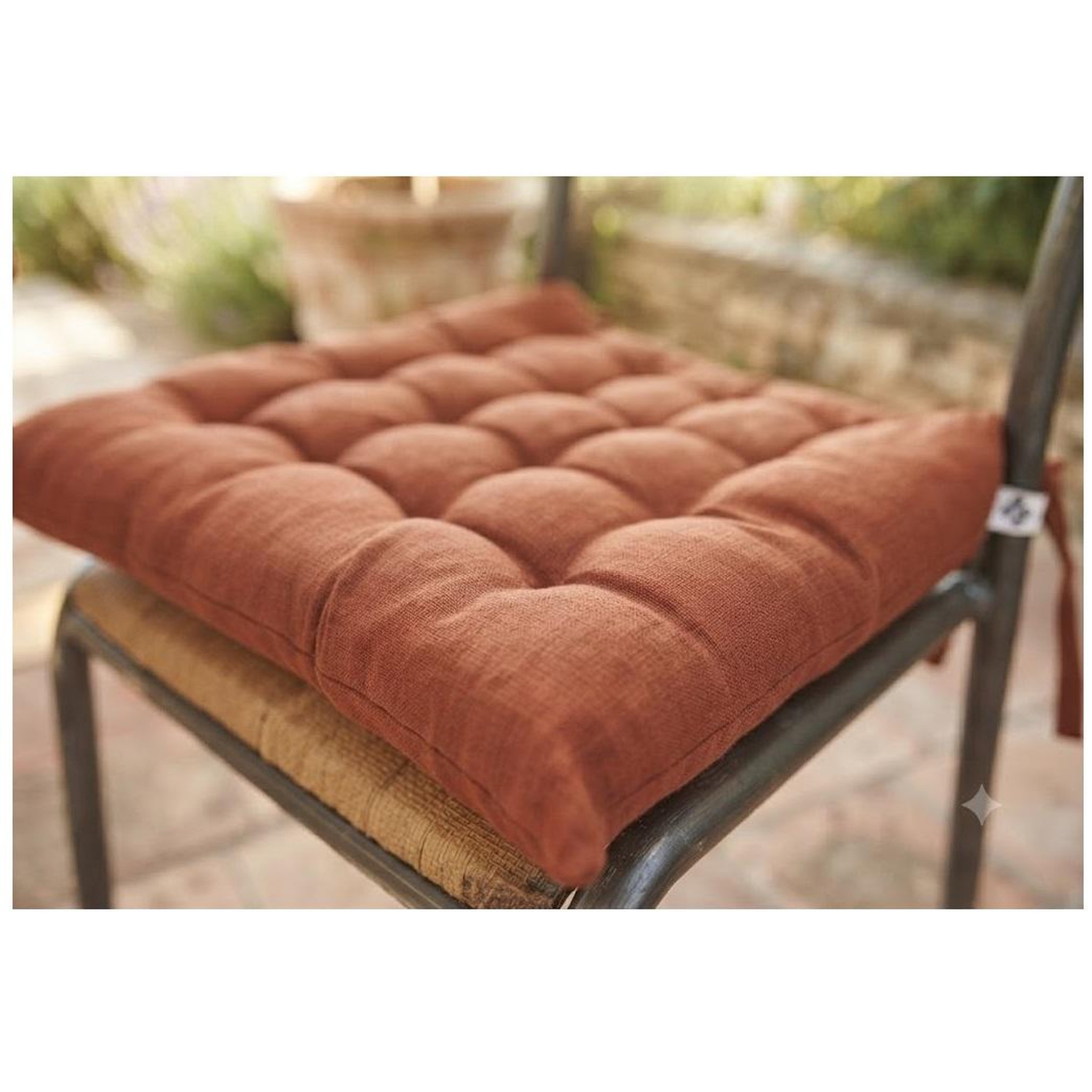 Voir la diapositive 3 : Eden Assise de chaise matelassée en coton kalas