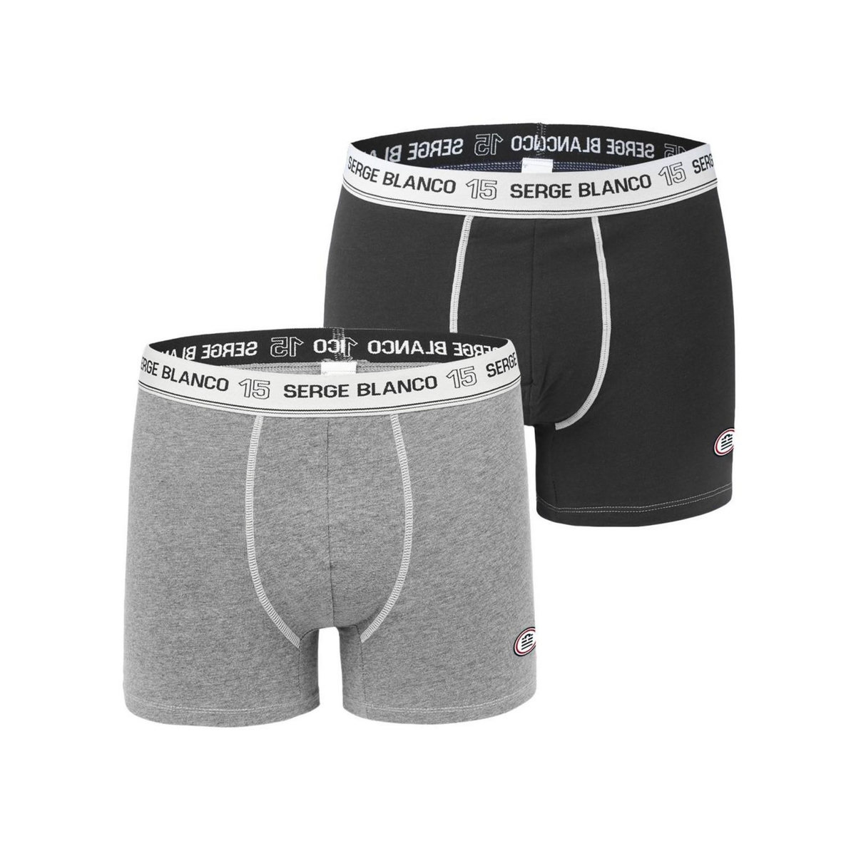 SERGE BLANCO Lot de 2 Boxers homme avec surpiqûres Class