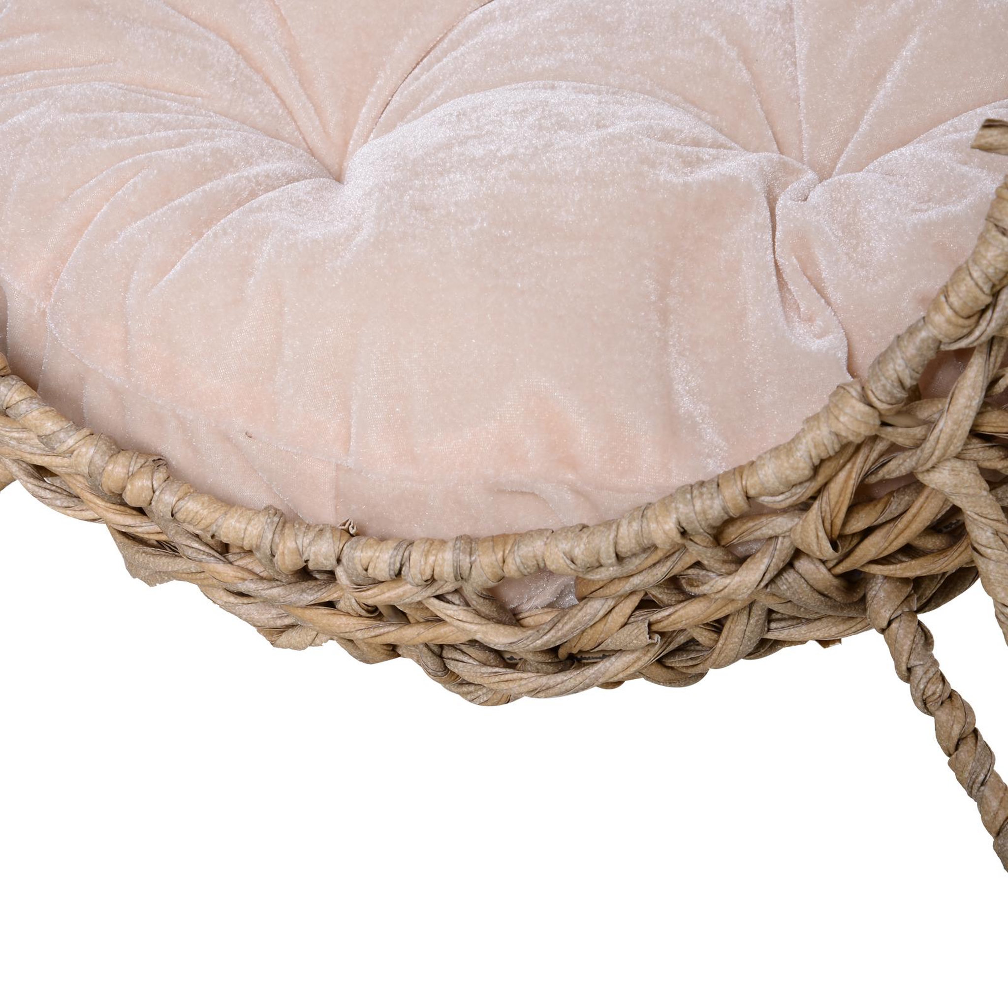 Voir la diapositive 5 : PAWHUT Pawhut panier chat lit chat cosy grand confort dim. Ø 52 x 58h cm coussin moelleux inclus résine tressée imitation rotin beige