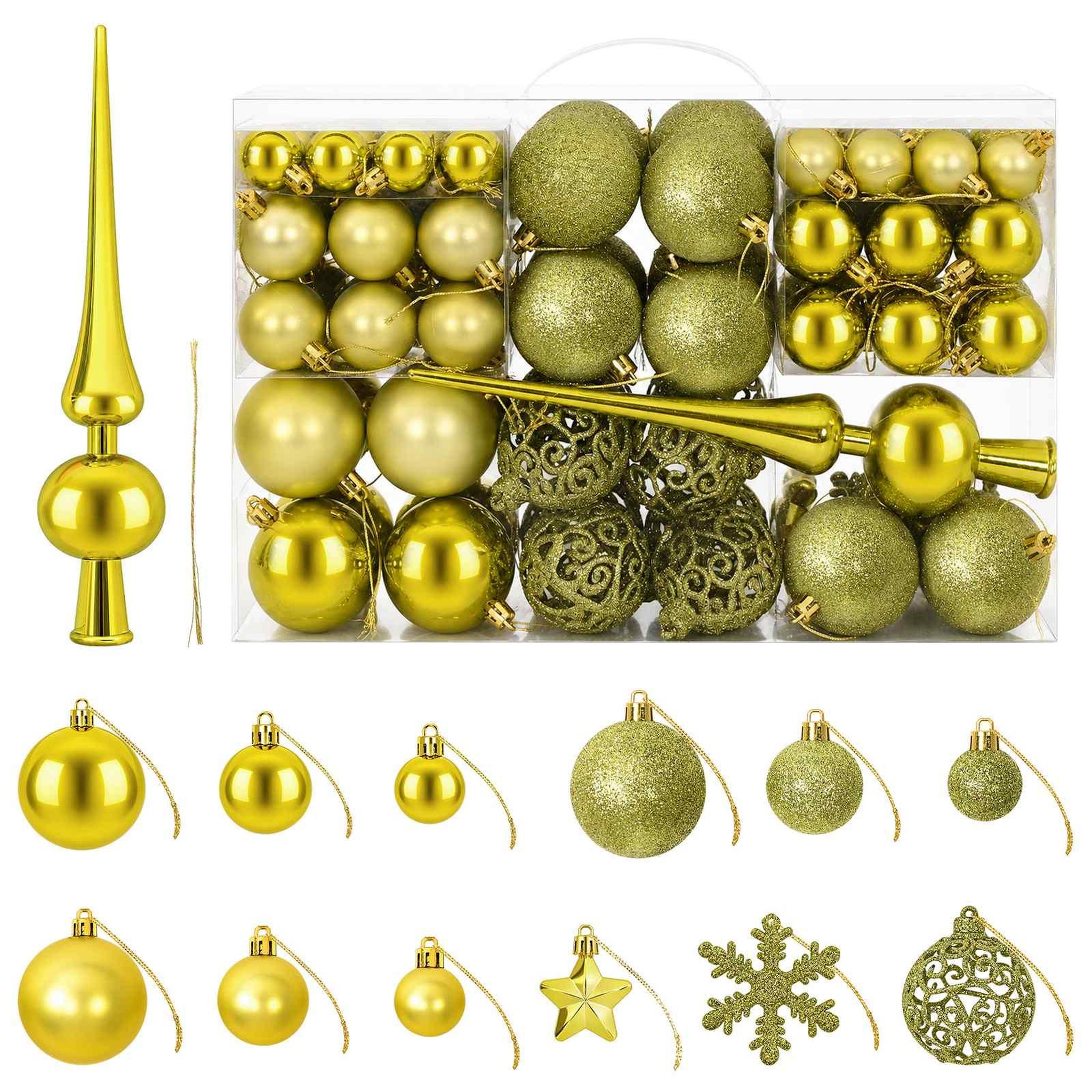 VIDAXL Ensemble de boules de Noël 111 pc Vert clair Diam. 6 cm