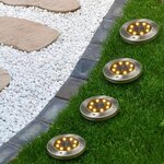 HI HI Lampes solaires a LED de jardin enterrees 4 pcs