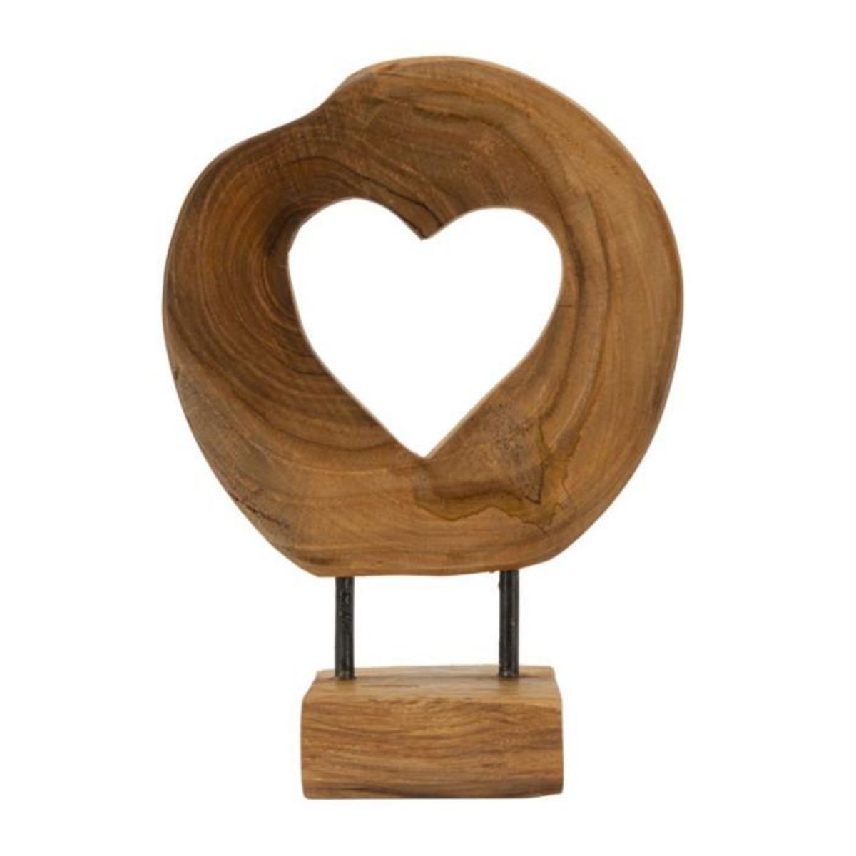 Paris Prix Objet Déco Cœur en Teck  Hasi  28cm Naturel