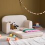 Voir la diapositive 3 : SWEEEK Canapé lit enfant en velours côtelé dépliable. couleur crème. L 90 x P 43 x H 51.5 cm