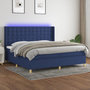 Voir la diapositive 1 : VIDAXL Sommier a lattes de lit matelas et LED Bleu 200x200 cm Tissu
